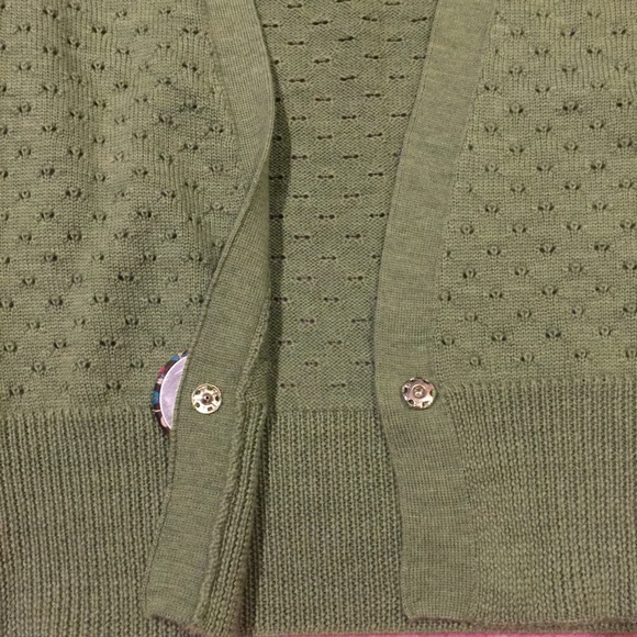 Pringle Green Wool Cardigan Sweater #086 - Picture 4 of 7